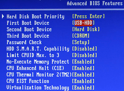 Boot-Reihenfolge BIOS