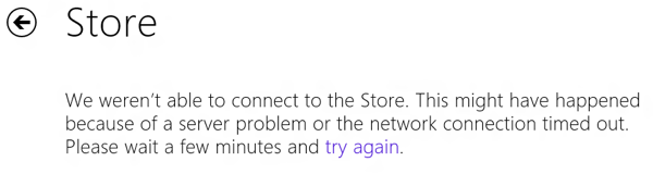 Windows Store kann keine Verbindung herstellen