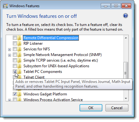 Anzeigen einer Beschreibung einer Funktion in Windows 7