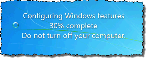 Konfigurieren der Windows-Feature-Nachricht