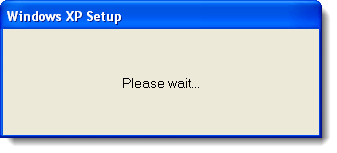 Bitte warten Sie das Dialogfeld in Windows XP