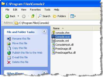 Console program files