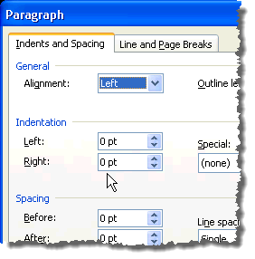 Units changed in Word 2003