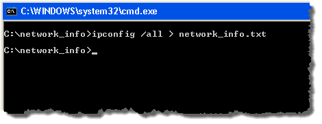 Returned to command prompt