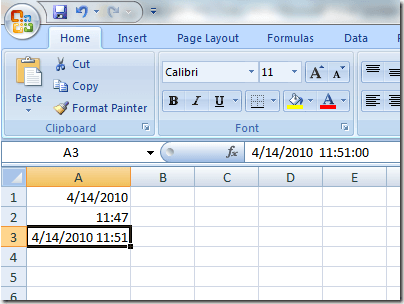 Insert both the Current Date and Time into Excel