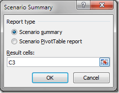 Excel What-If Analysis Scenario Summary