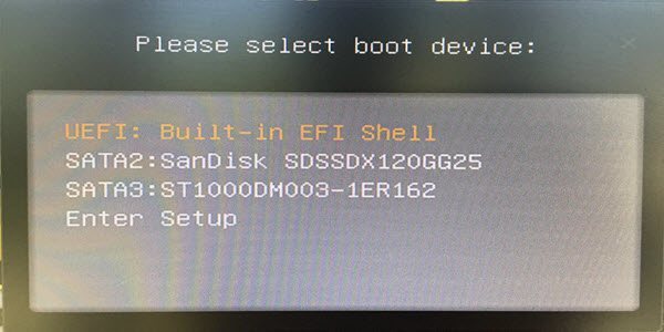 select boot device