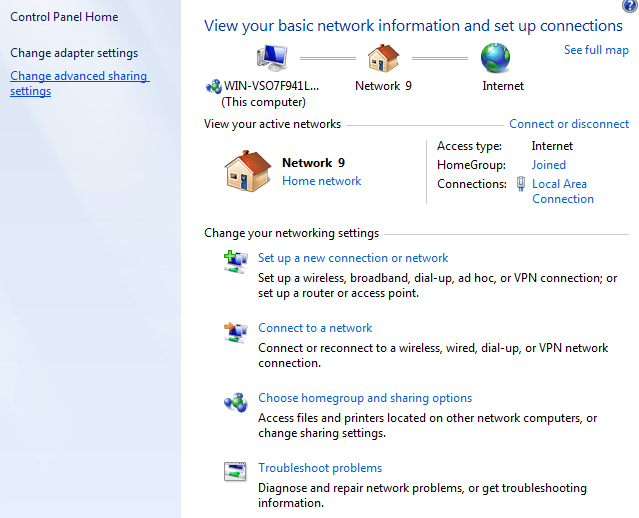 Windows 7 Netzwerkeinstellungen