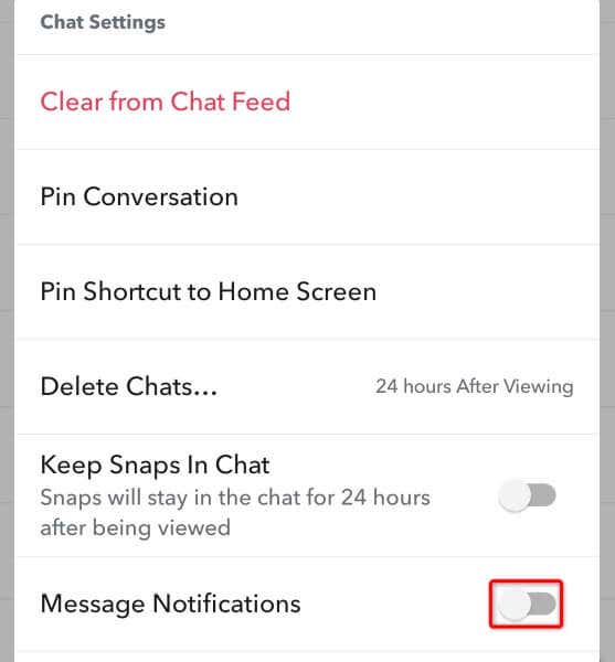So deaktivieren Sie Nachrichtenbenachrichtigungen für eine bestimmte Person auf einem Snapchat-Bild