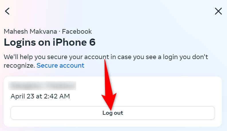 Verwenden Sie die Desktop-Site von Facebook, um sich auf Ihrem Telefonbild von Ihrem Konto abzumelden