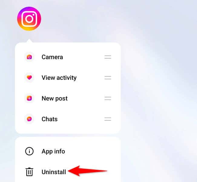 Entfernen Sie das Instagram-Bild auf Ihrem Telefon und installieren Sie es erneut