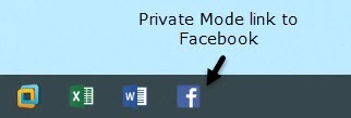 private mode taskbar