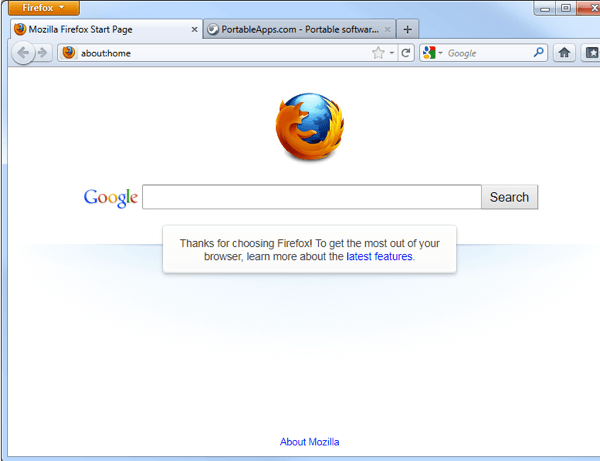 Firefox tragbar